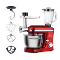 Mixer cu bol de 6L din inox, 1500W, cu tocător și blender, Roșu