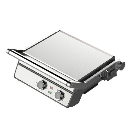 Sandwich maker, Biovita PANINI-MAX, 2200W putere, carcasa inox, ajustarea timpului si a temperaturii, mare