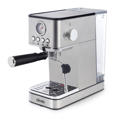 Espressor Biovita ROYAL, 1200W, 1.7L, 20 bari, carcasă inox, spumare, Argintiu, Componente