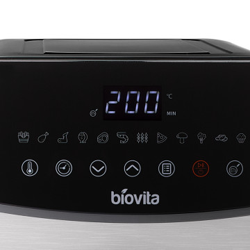 Friteuză cu aer cald, Biovita GRANDE, 2000W, 9L, 12 programe, încălzire dublă, panou de control