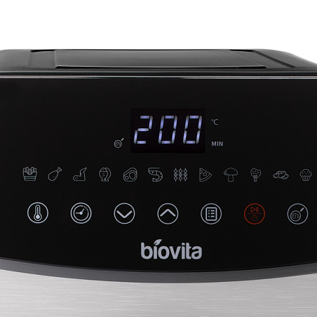 Friteuză cu aer cald, Biovita GRANDE, 2000W, 9L, 12 programe, încălzire dublă, panou de control