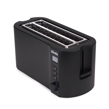 Prajitor de pâine cu carcasă din inox, 1500W, Biovita ELITE-4, negru