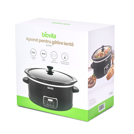 Slow cooker BUENO, 230W, 5.6L, vas ceramic, control timp și temperatură, cutie