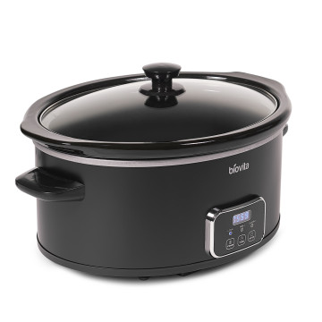 Slow cooker BUENO, 230W, 5.6L, vas ceramic, control timp și temperatură, panou digital