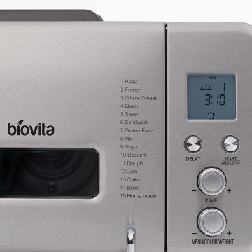 Masina de facut paine Biovita Baker, carcasa inox, 1 kg paine, panou digital