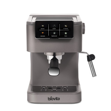 Espressor Biovita NEO, 1350W, functie cafea rece, 20 bari, 1.5L, afișaj digital, carcasă inox, spumare