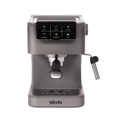 Espressor Biovita NEO, 1350W, functie cafea rece, 20 bari, 1.5L, afișaj digital, carcasă inox, spumare