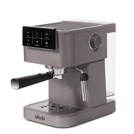 Espressor Biovita NEO, 1350W, functie cafea rece, 20 bari, 1.5L, afișaj digital, carcasă inox, profil