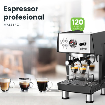 Espressor profesional, Biovita MAESTRO, 20 bari, rezervor de 3.8L, 3550W, pompă Ulka